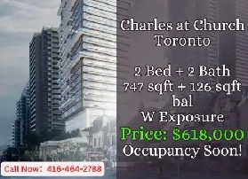 Charles at Church Toronto  2 Bed 2 Bath  618000  Occup Soon image