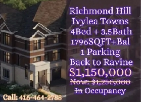 Assignment Deal Richmond Hill  Ivylea Townhouse image