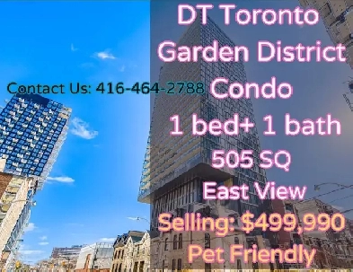 DT Toronto Garden District Condo 1bed 1bath under 500k image