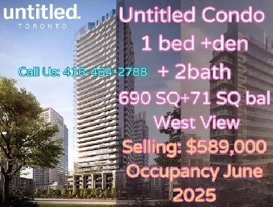 DT Toronto Untitled Condo 1bed den 2bath ONLY 589k image