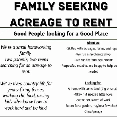 family seeking acreagefarm image