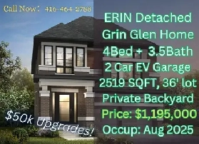 Erin Glen Upgraded Detached Home  Only 1195M image