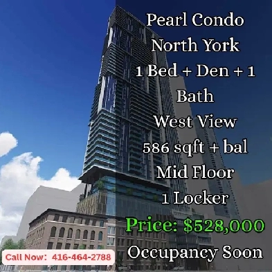 Pearl Condo   1 Den 1 Bath  West View  Locker  528000 image