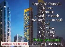 Canada House  2 Bed 2 Bath  Parking   Locker  780000 image