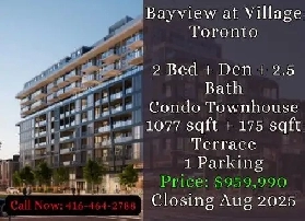 Bayview Village Condo Townhouse  2 Bed   Den  Only 959990 image