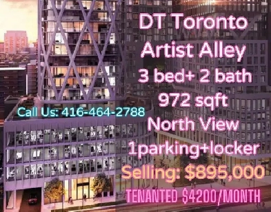 Artist Alley 3Bedroom Condo in Downtown Toronto  895000 image