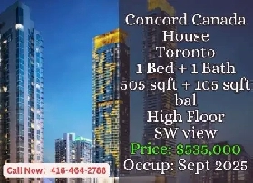 Concord Canada House Toronto  1 Bed 1 Bath  518000 image