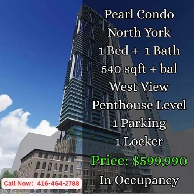 Pearl Condo  Penthouse 1 Bed  West View  ONLY 599990 image