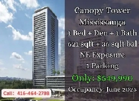 Canopy Tower  1 Den   Balcony   549K  June 2025 image