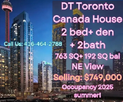 Canada House 2bed den 2bath ONLY 749k in Downtown Toronto image