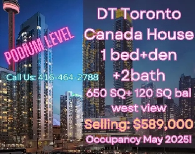 DT Canada House Podium Level 1bed den 2bath UNDER 590K image