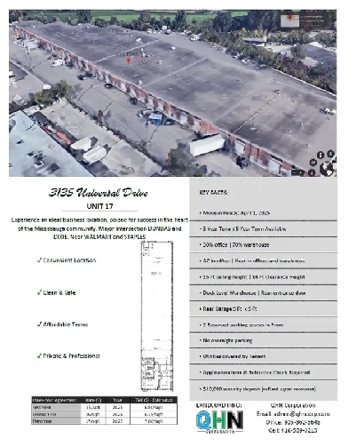 Unit 17  Warehouse   Office for Rent Mississauga image