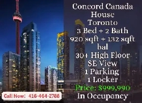 Concord Canada House  3 Bed 2 Bath  SE View  High Floor image