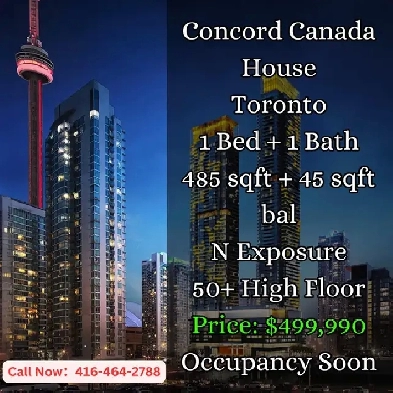 Concord Canada House  1 Bed  1 Bath  50  Floor  499990 image