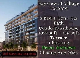 Bayview Village Condo Townhouse  2 Bed   Den  Only 959990 image