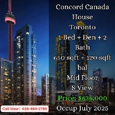 Concord Canada House  1 Den 2 Bath  South View  636000 image