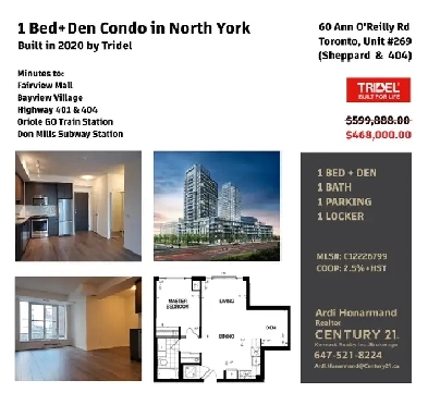 1 Bed Den Condo with ParkingLocker in North York by Tridel image