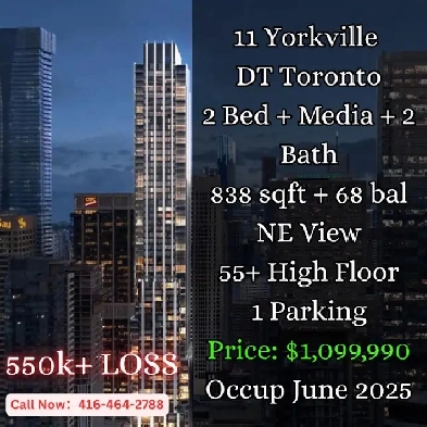 11 Yorkville  550K  LOSS  2 Bed   Media  55  High Floor image
