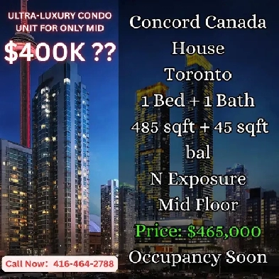 Concord Canada House  1 Bed  ONLY 465000 Occupancy Soon image