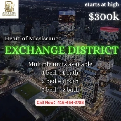 Exchange District 2 Mississauga  From 389K  12 Bed Units image