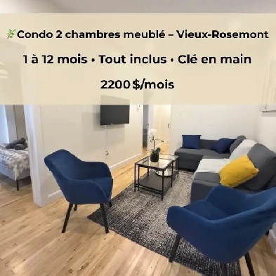 Condo meubl tout inclus  VieuxRosemont  2200 image