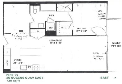 STUNNING UNFURNISHED 1 BDRM DEN CONDO w PARKING image
