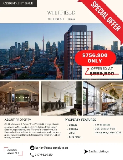 2 Bed SW Corner Whitfield Condo  189K Off Seller Losing Al image