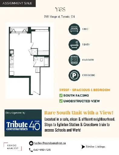 Yonge  Eglinton 1BR Condo for 599K  Seller Taking a Loss image