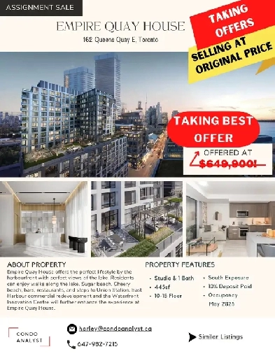 Waterfront Studio  Quay House  Only 549K Must Sell image