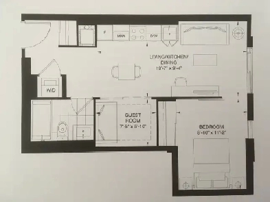 1BR   Den Condo for Rent image