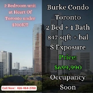 2 Bedroom Condo at Burke Toronto  847 sqft   Balcony image