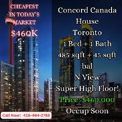 Cheapest 1 Bed in Concord Canada House  460K  Super High F image