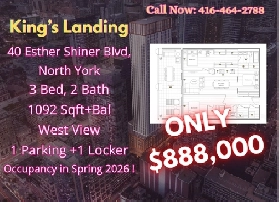 Final Unit! 3B2B  Luxury Balcony parking in North York Image# 1