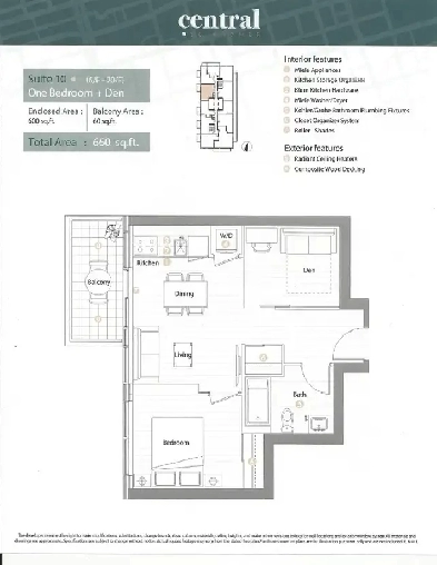 1 1 downtown core furnished condo rental image