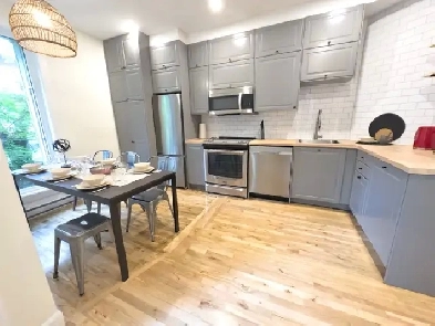 Condo meubl 2 chambres fermes RDC avec terrasses et cours image