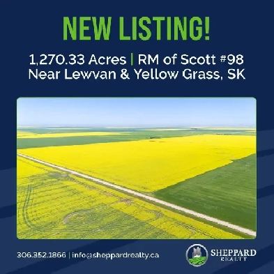 8 Qtrs | R.M. of Scott # 98 | Lewvan & Yellow Grass, SK Area Image# 1