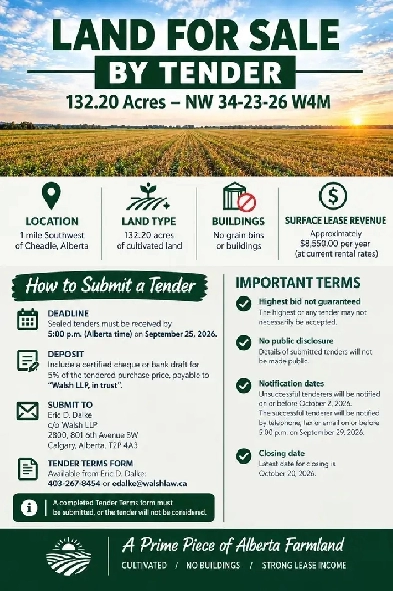 132 Acres of farm land Cheadle Alberta Image# 1