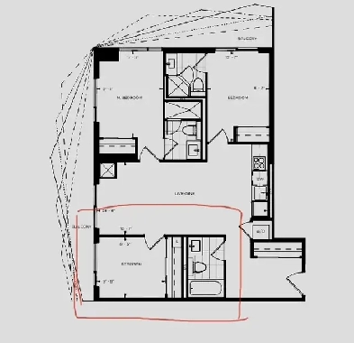 one bedroom private washroom next to Eaton Center Image# 1